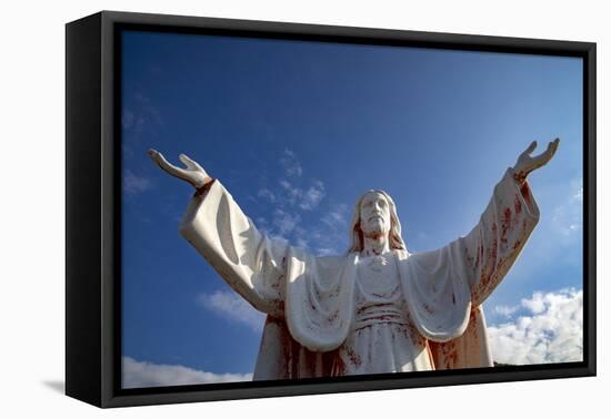 Statue of Jesus Christ with open arms in Delaj, Montenegro, Europe-Godong-Framed Premier Image Canvas