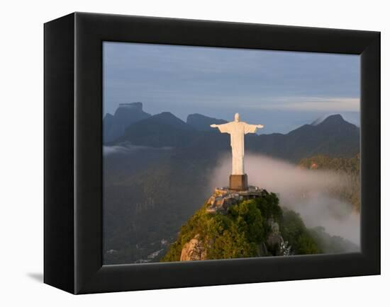 Statue of Jesus, known as Cristo Redentor (Christ the Redeemer), on Corcovado Mountain in Rio De Ja-Peter Adams-Framed Premier Image Canvas