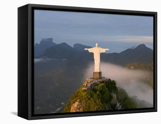 Statue of Jesus, known as Cristo Redentor (Christ the Redeemer), on Corcovado Mountain in Rio De Ja-Peter Adams-Framed Premier Image Canvas