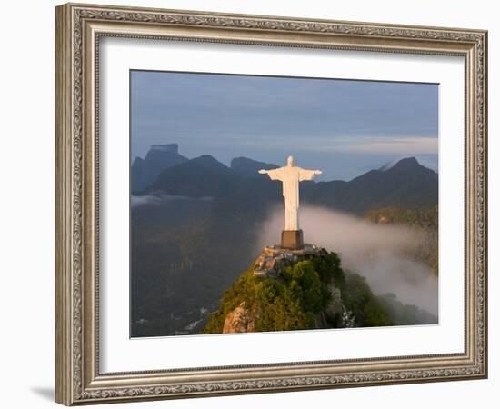 Statue of Jesus, known as Cristo Redentor (Christ the Redeemer), on Corcovado Mountain in Rio De Ja-Peter Adams-Framed Photographic Print