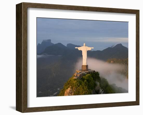 Statue of Jesus, known as Cristo Redentor (Christ the Redeemer), on Corcovado Mountain in Rio De Ja-Peter Adams-Framed Photographic Print