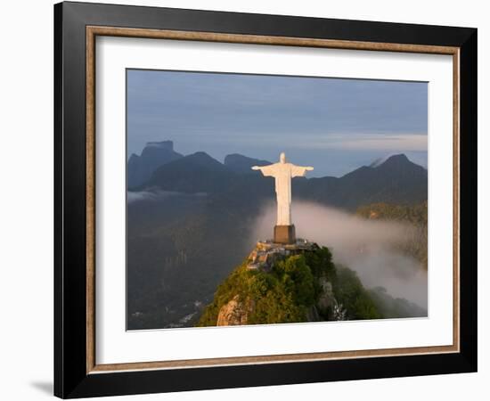 Statue of Jesus, known as Cristo Redentor (Christ the Redeemer), on Corcovado Mountain in Rio De Ja-Peter Adams-Framed Photographic Print