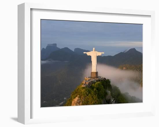 Statue of Jesus, known as Cristo Redentor (Christ the Redeemer), on Corcovado Mountain in Rio De Ja-Peter Adams-Framed Photographic Print