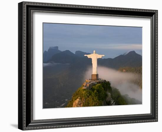 Statue of Jesus, known as Cristo Redentor (Christ the Redeemer), on Corcovado Mountain in Rio De Ja-Peter Adams-Framed Photographic Print