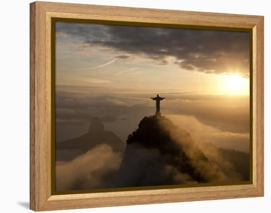 Statue of Jesus, known as Cristo Redentor (Christ the Redeemer), on Corcovado Mountain in Rio De Ja-Peter Adams-Framed Premier Image Canvas