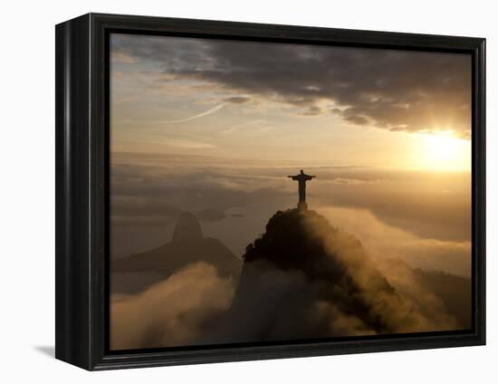 Statue of Jesus, known as Cristo Redentor (Christ the Redeemer), on Corcovado Mountain in Rio De Ja-Peter Adams-Framed Premier Image Canvas