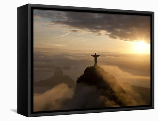 Statue of Jesus, known as Cristo Redentor (Christ the Redeemer), on Corcovado Mountain in Rio De Ja-Peter Adams-Framed Premier Image Canvas