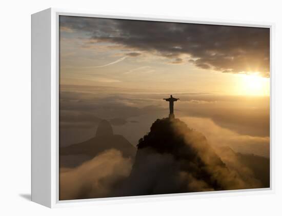 Statue of Jesus, known as Cristo Redentor (Christ the Redeemer), on Corcovado Mountain in Rio De Ja-Peter Adams-Framed Premier Image Canvas