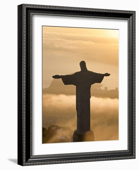 Statue of Jesus, known as Cristo Redentor (Christ the Redeemer), on Corcovado Mountain in Rio De Ja-Peter Adams-Framed Photographic Print