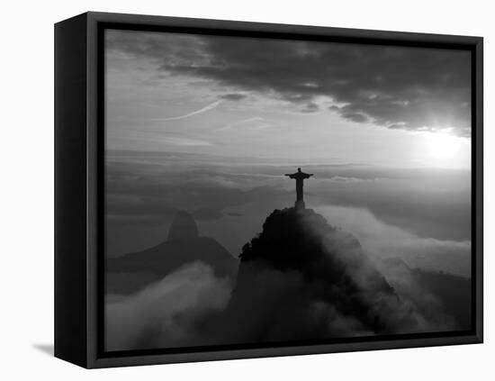 Statue of Jesus, known as Cristo Redentor (Christ the Redeemer), on Corcovado Mountain in Rio De Ja-Peter Adams-Framed Premier Image Canvas