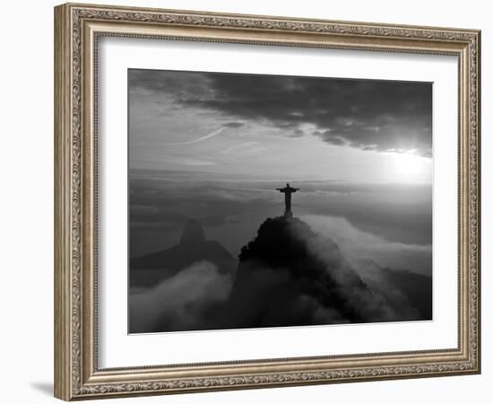 Statue of Jesus, known as Cristo Redentor (Christ the Redeemer), on Corcovado Mountain in Rio De Ja-Peter Adams-Framed Photographic Print