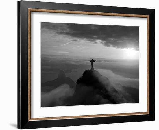 Statue of Jesus, known as Cristo Redentor (Christ the Redeemer), on Corcovado Mountain in Rio De Ja-Peter Adams-Framed Photographic Print