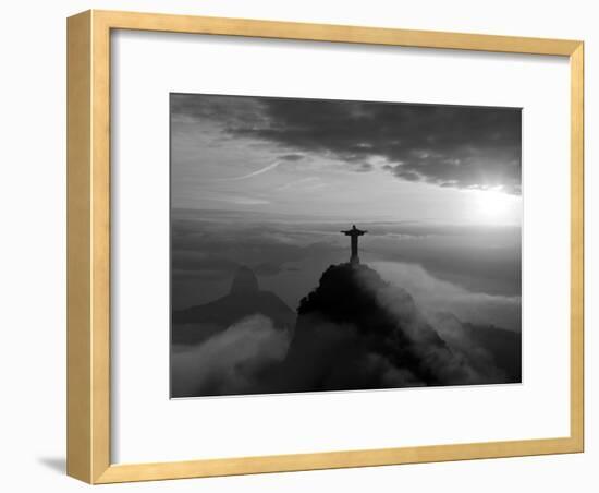 Statue of Jesus, known as Cristo Redentor (Christ the Redeemer), on Corcovado Mountain in Rio De Ja-Peter Adams-Framed Photographic Print