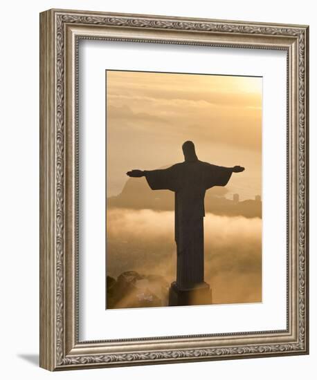 Statue of Jesus, known as Cristo Redentor (Christ the Redeemer), on Corcovado Mountain in Rio De Ja-Peter Adams-Framed Photographic Print