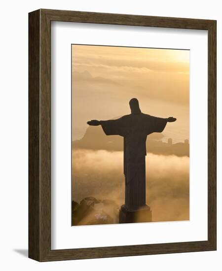 Statue of Jesus, known as Cristo Redentor (Christ the Redeemer), on Corcovado Mountain in Rio De Ja-Peter Adams-Framed Photographic Print