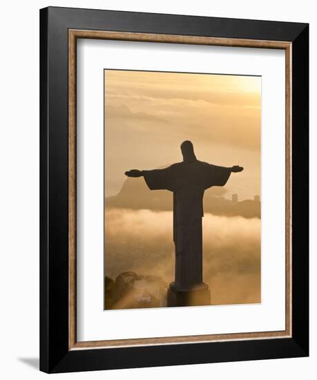 Statue of Jesus, known as Cristo Redentor (Christ the Redeemer), on Corcovado Mountain in Rio De Ja-Peter Adams-Framed Photographic Print