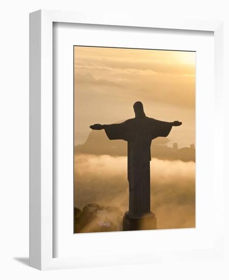 Statue of Jesus, known as Cristo Redentor (Christ the Redeemer), on Corcovado Mountain in Rio De Ja-Peter Adams-Framed Photographic Print