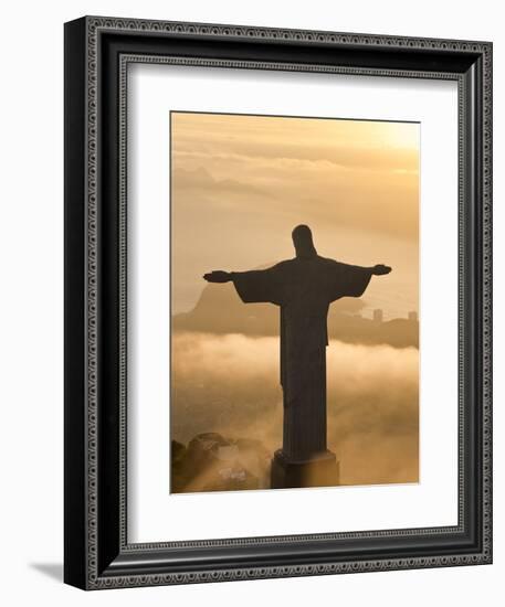 Statue of Jesus, known as Cristo Redentor (Christ the Redeemer), on Corcovado Mountain in Rio De Ja-Peter Adams-Framed Photographic Print