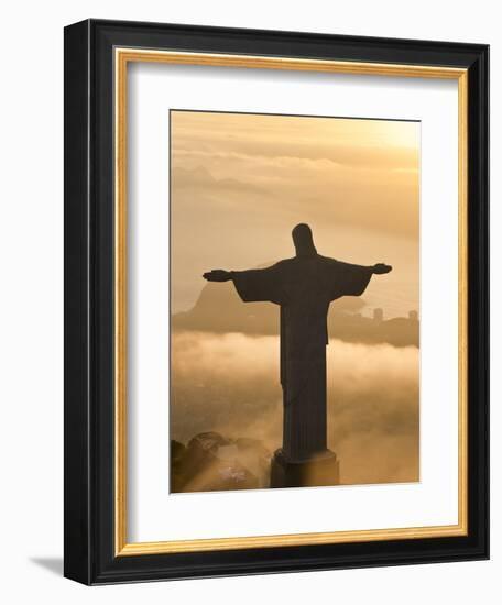 Statue of Jesus, known as Cristo Redentor (Christ the Redeemer), on Corcovado Mountain in Rio De Ja-Peter Adams-Framed Photographic Print