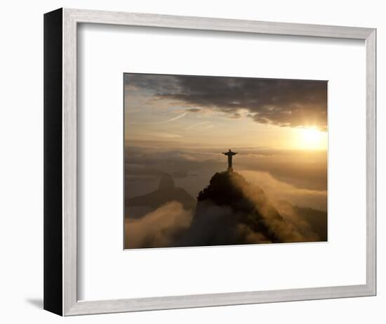 Statue of Jesus, known as Cristo Redentor (Christ the Redeemer), on Corcovado Mountain in Rio De Ja-Peter Adams-Framed Premium Photographic Print