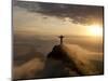 Statue of Jesus, known as Cristo Redentor (Christ the Redeemer), on Corcovado Mountain in Rio De Ja-Peter Adams-Mounted Premium Photographic Print