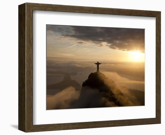 Statue of Jesus, known as Cristo Redentor (Christ the Redeemer), on Corcovado Mountain in Rio De Ja-Peter Adams-Framed Photographic Print