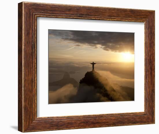 Statue of Jesus, known as Cristo Redentor (Christ the Redeemer), on Corcovado Mountain in Rio De Ja-Peter Adams-Framed Photographic Print