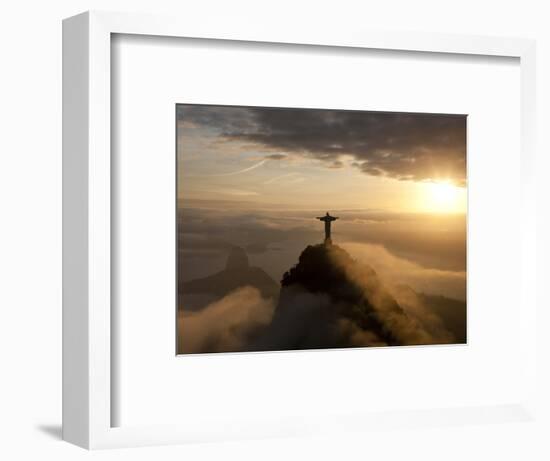 Statue of Jesus, known as Cristo Redentor (Christ the Redeemer), on Corcovado Mountain in Rio De Ja-Peter Adams-Framed Photographic Print