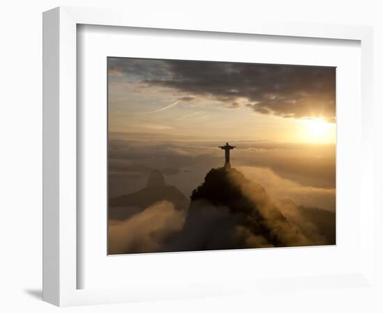 Statue of Jesus, known as Cristo Redentor (Christ the Redeemer), on Corcovado Mountain in Rio De Ja-Peter Adams-Framed Photographic Print