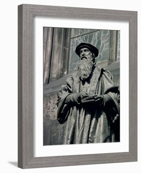 Statue of John Knox, Edinburgh, Lothian, Scotland, United Kingdom-Adam Woolfitt-Framed Photographic Print