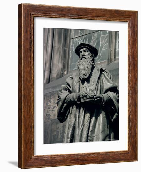 Statue of John Knox, Edinburgh, Lothian, Scotland, United Kingdom-Adam Woolfitt-Framed Photographic Print