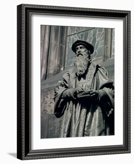 Statue of John Knox, Edinburgh, Lothian, Scotland, United Kingdom-Adam Woolfitt-Framed Photographic Print