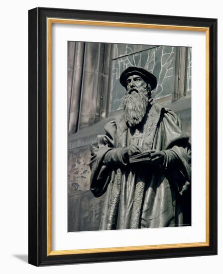 Statue of John Knox, Edinburgh, Lothian, Scotland, United Kingdom-Adam Woolfitt-Framed Photographic Print