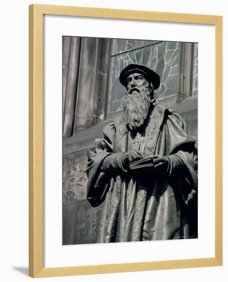 Statue of John Knox, Edinburgh, Lothian, Scotland, United Kingdom-Adam Woolfitt-Framed Photographic Print