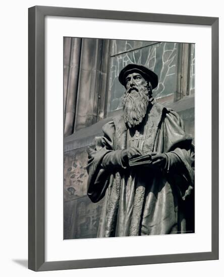Statue of John Knox, Edinburgh, Lothian, Scotland, United Kingdom-Adam Woolfitt-Framed Photographic Print