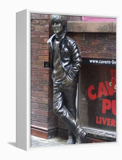 Statue of John Lennon Near the Original Cavern Club, Matthew Street, Liverpool, Merseyside-Ethel Davies-Framed Premier Image Canvas