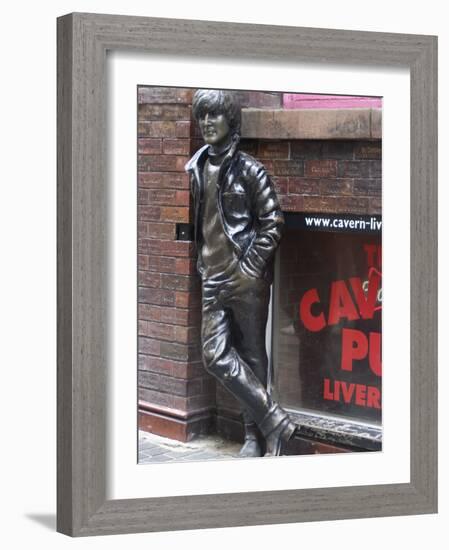 Statue of John Lennon Near the Original Cavern Club, Matthew Street, Liverpool, Merseyside-Ethel Davies-Framed Photographic Print