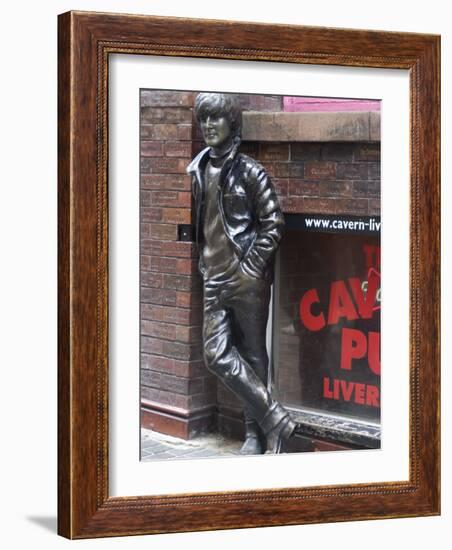 Statue of John Lennon Near the Original Cavern Club, Matthew Street, Liverpool, Merseyside-Ethel Davies-Framed Photographic Print