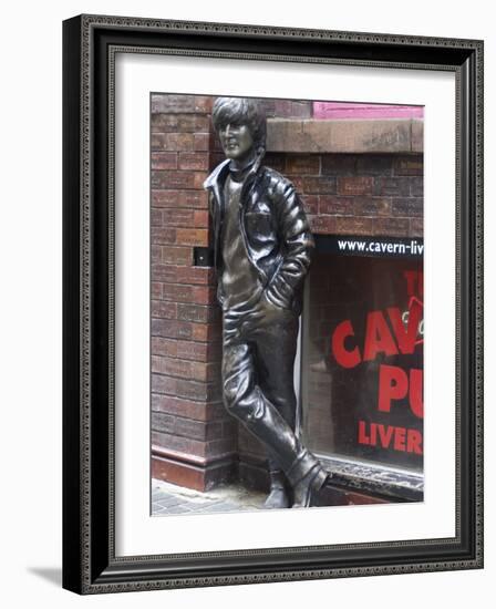 Statue of John Lennon Near the Original Cavern Club, Matthew Street, Liverpool, Merseyside-Ethel Davies-Framed Photographic Print