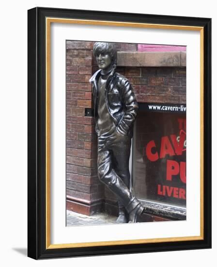 Statue of John Lennon Near the Original Cavern Club, Matthew Street, Liverpool, Merseyside-Ethel Davies-Framed Photographic Print