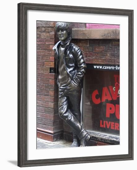 Statue of John Lennon Near the Original Cavern Club, Matthew Street, Liverpool, Merseyside-Ethel Davies-Framed Photographic Print