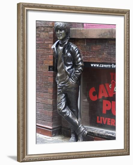 Statue of John Lennon Near the Original Cavern Club, Matthew Street, Liverpool, Merseyside-Ethel Davies-Framed Photographic Print