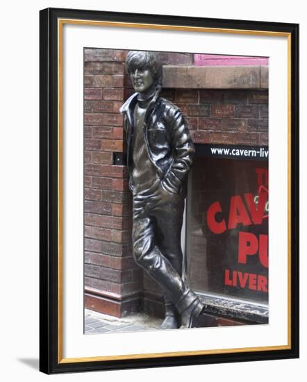 Statue of John Lennon Near the Original Cavern Club, Matthew Street, Liverpool, Merseyside-Ethel Davies-Framed Photographic Print