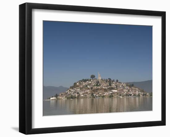 Statue of Jose Maria Morelos, a Revolutionary Hero, at Top of Island, Isla Janitzio-Richard Maschmeyer-Framed Photographic Print