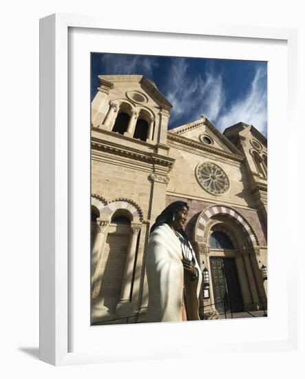 Statue of Kateri Tekakwitha, the Cathedral Basilica of St. Francis of Assisi, Santa Fe, New Mexico,-Richard Maschmeyer-Framed Photographic Print