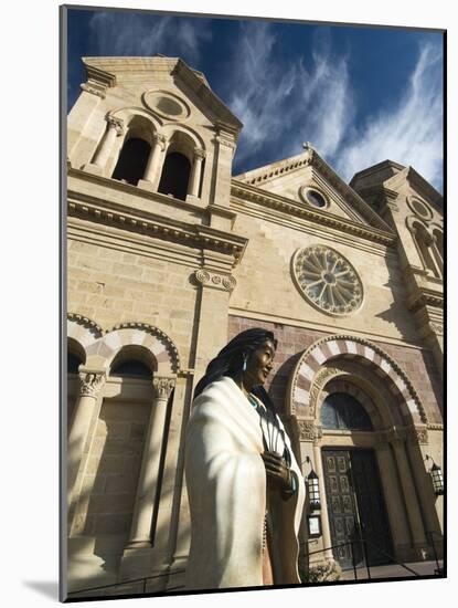Statue of Kateri Tekakwitha, the Cathedral Basilica of St. Francis of Assisi, Santa Fe, New Mexico,-Richard Maschmeyer-Mounted Photographic Print
