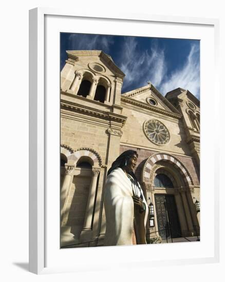 Statue of Kateri Tekakwitha, the Cathedral Basilica of St. Francis of Assisi, Santa Fe, New Mexico,-Richard Maschmeyer-Framed Photographic Print