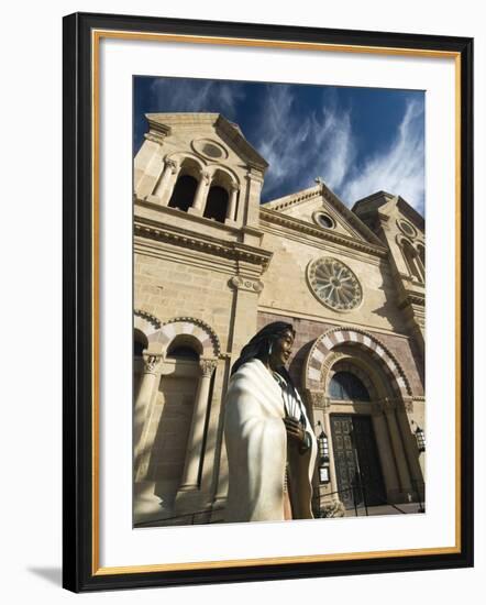 Statue of Kateri Tekakwitha, the Cathedral Basilica of St. Francis of Assisi, Santa Fe, New Mexico,-Richard Maschmeyer-Framed Photographic Print