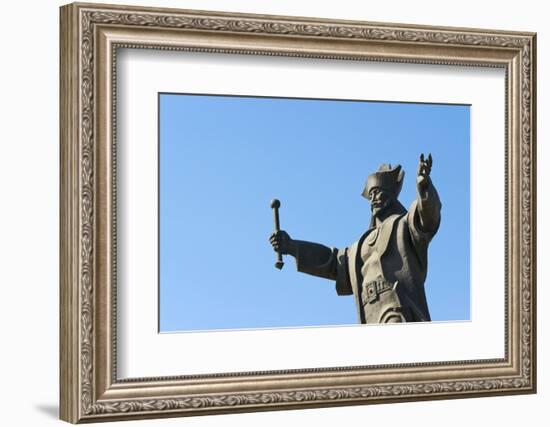 Statue of Kenesary Khan at the entrance to Turkestan, Kazakhstan.-Keren Su-Framed Photographic Print