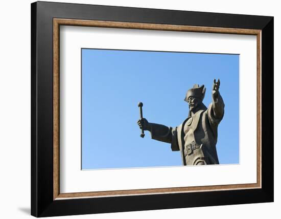 Statue of Kenesary Khan at the entrance to Turkestan, Kazakhstan.-Keren Su-Framed Photographic Print